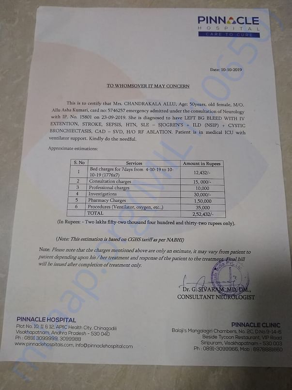 Declaration by Hospital