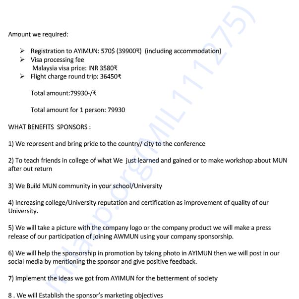 Estimation Letter