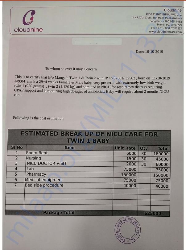 Estimation letter