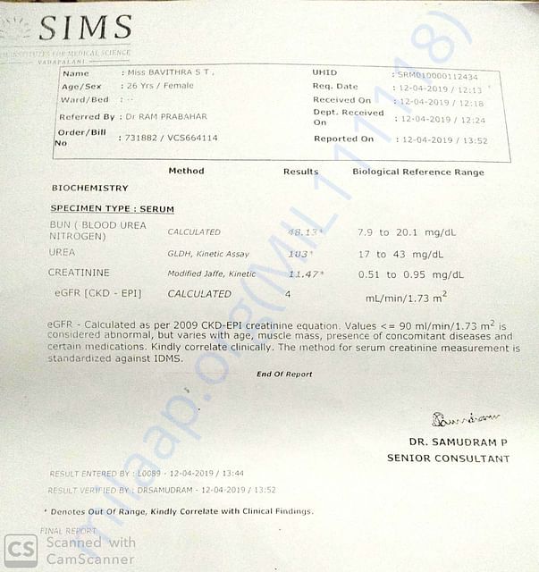 Creatinine Report