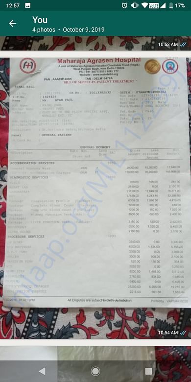Hospital final bill