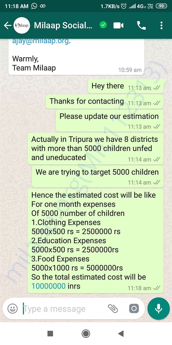 Estimated cost