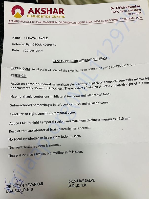 Chaya CT Scan Report