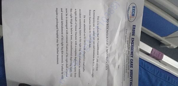 Admit report of vasanthakumar