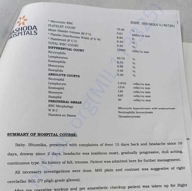 Medical report