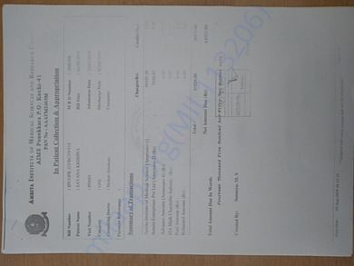 Sample Bills of previous surgeries