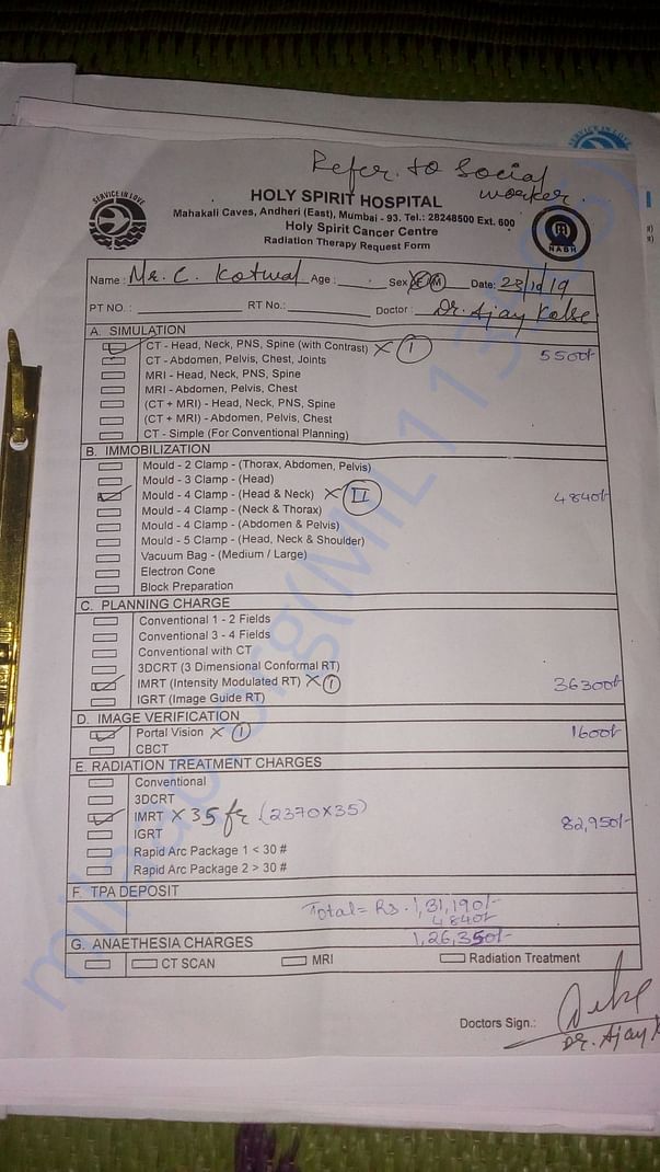 Total estimated cost details