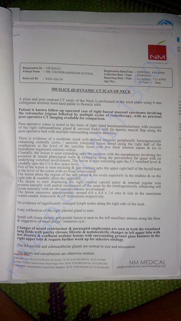 CT scan report