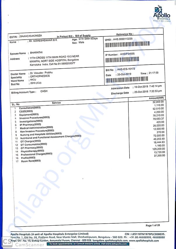Apollo Hospital Discharge Summary