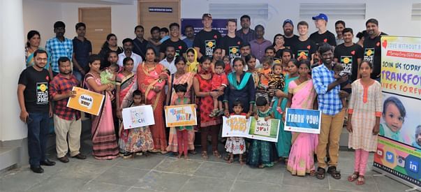 Philip & LWR team with some of the patients who got free cleft surgery