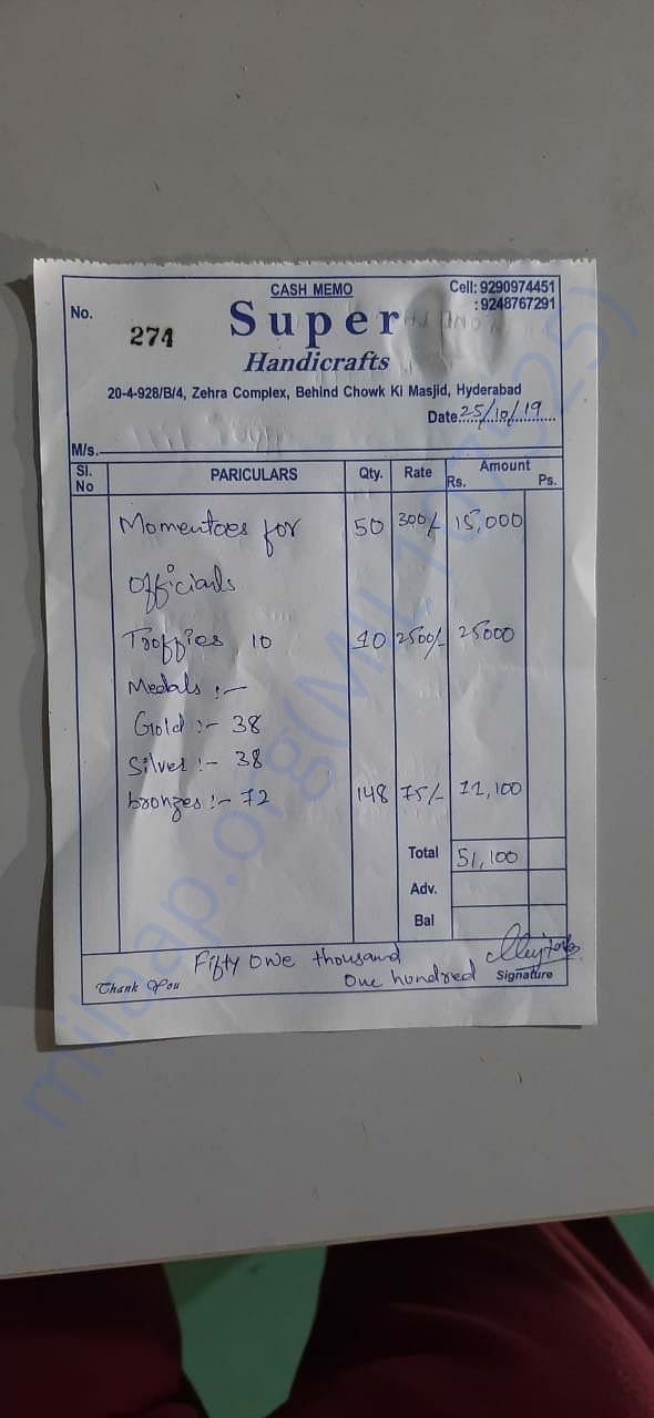 Cost of medals, certificates, mementos for the Judokas and Winners