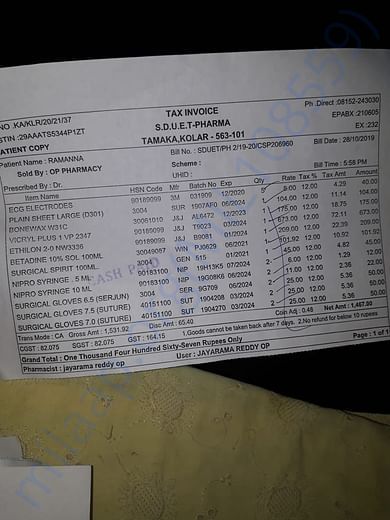 Medicine bill