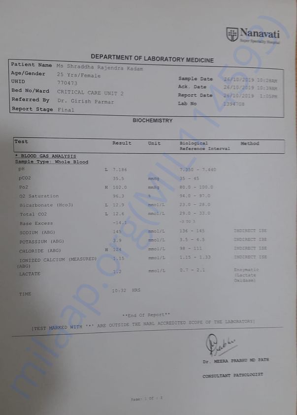 Her medical reports