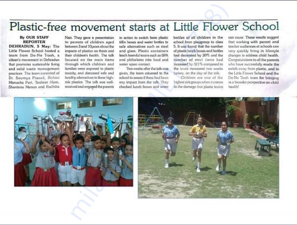 Plastic Free movement at Little Flower School organised by DO NO TRASH