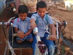 Support 6 year Rehan for artificial legs who lost legs due to accident