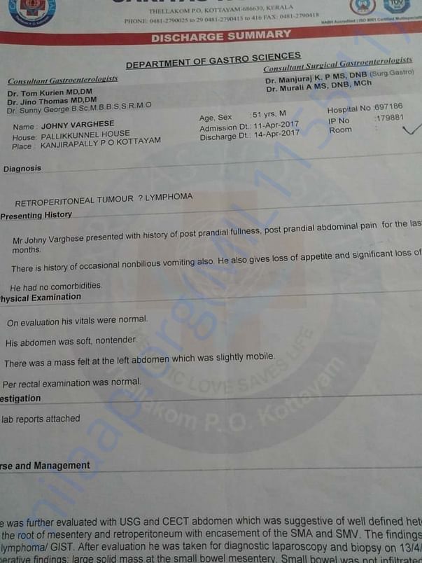 Discharge Summary From Carithas Hospital