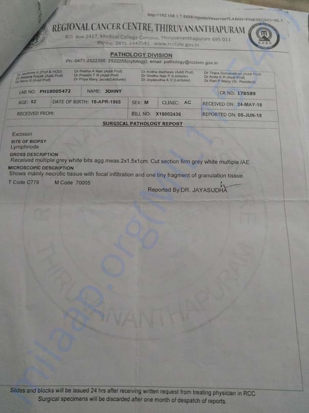 Surgical Pathology Report