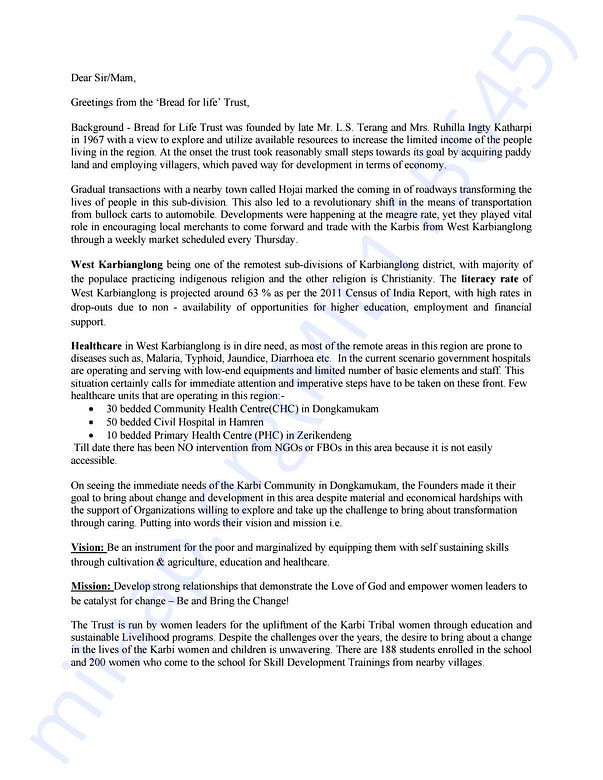 Estimation Letter