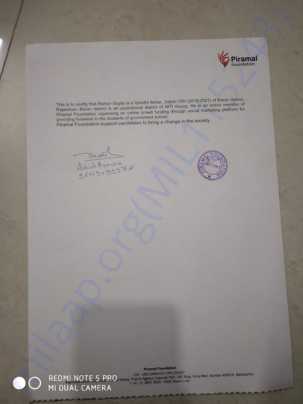 piramal's letter