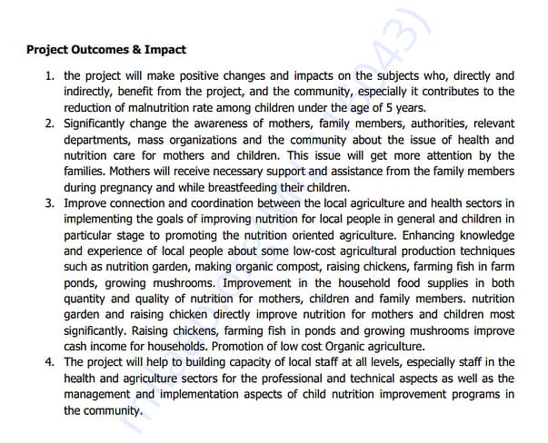 Project Outcomes & Impact