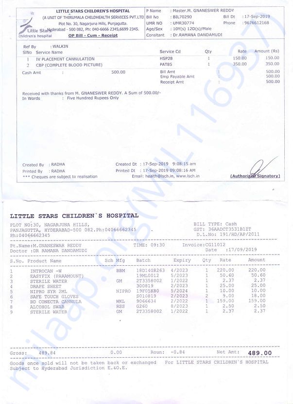 OP and Medical Bill