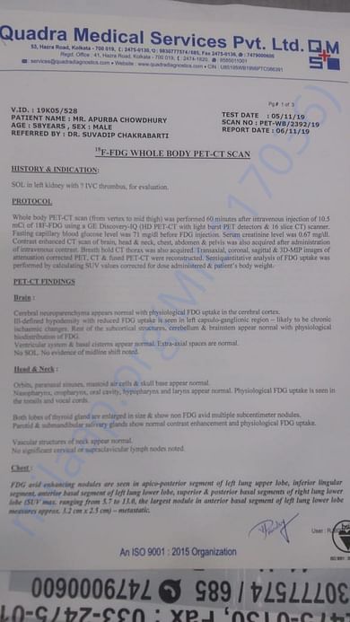 PET SCAN Report