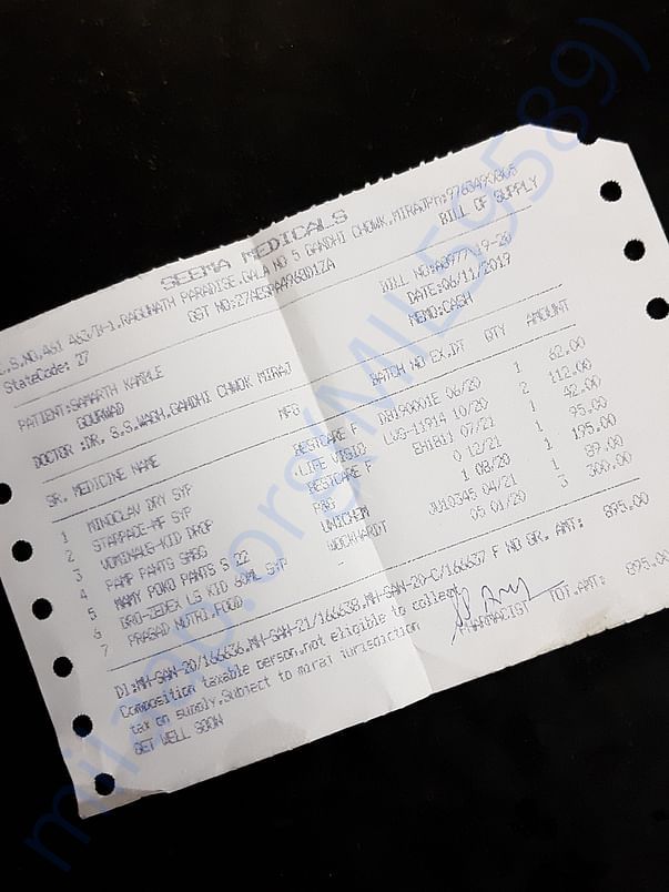 Medical receipts