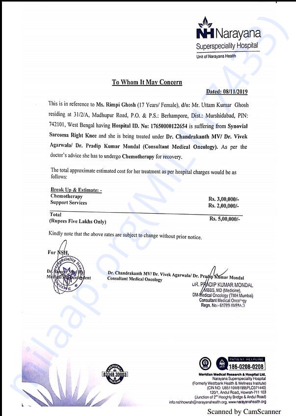Estimation letter