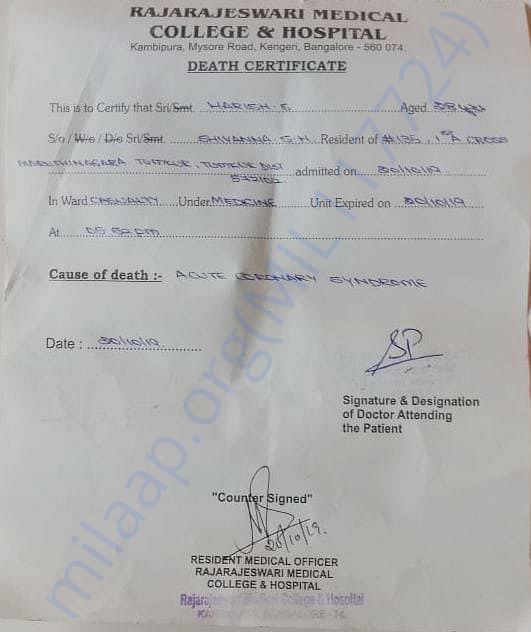 Death certificate