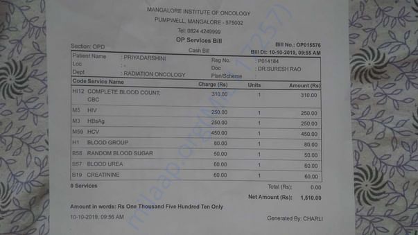 Blood Report Bill