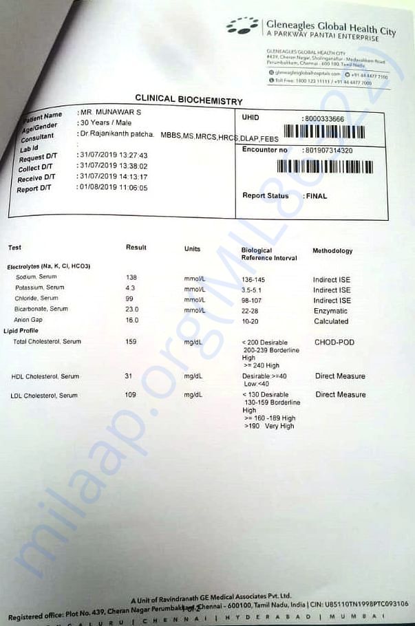 Clinical bio Chemistry Report