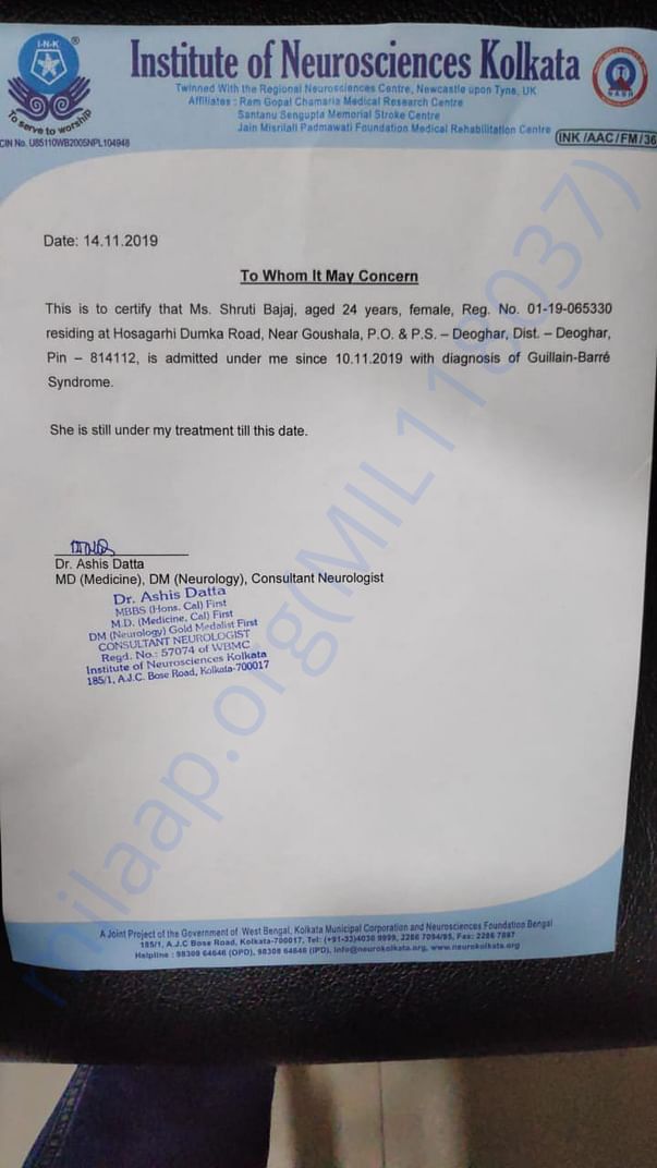 Medical certificate