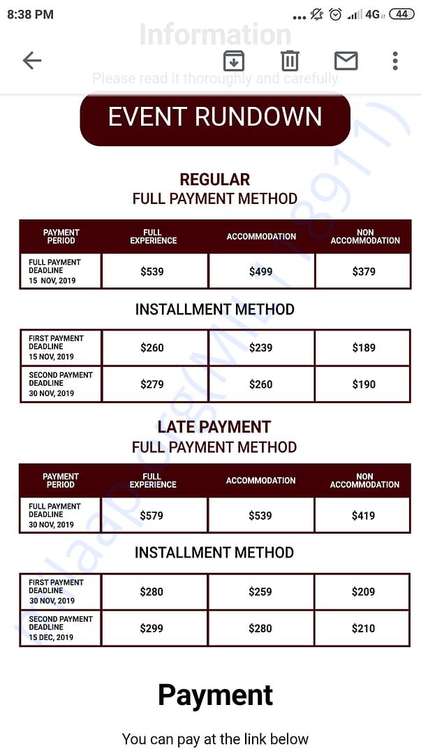 Delegate fee expenses