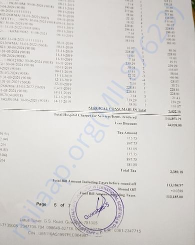 Final bill after released from Apollo ICU