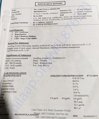Discharge report