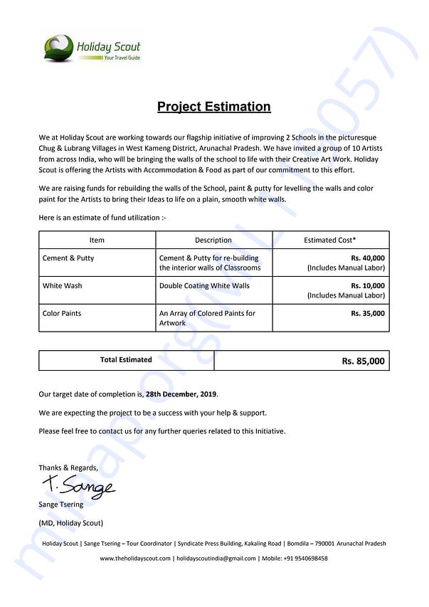 Estimation Letter