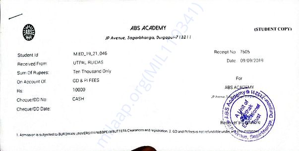 Admission letter