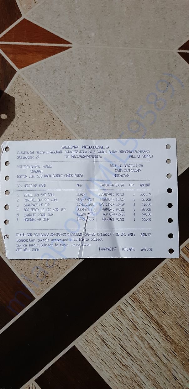 Medical receipts