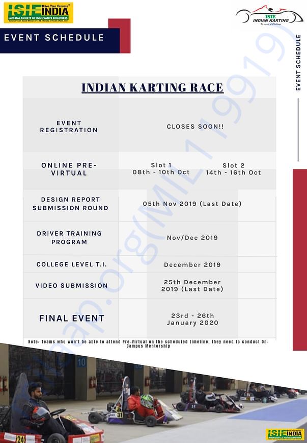 Schedule for the event