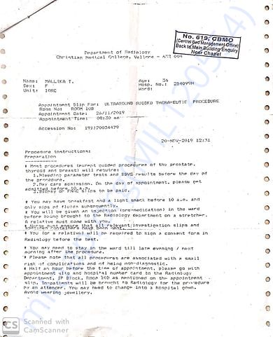 Hospital prescription