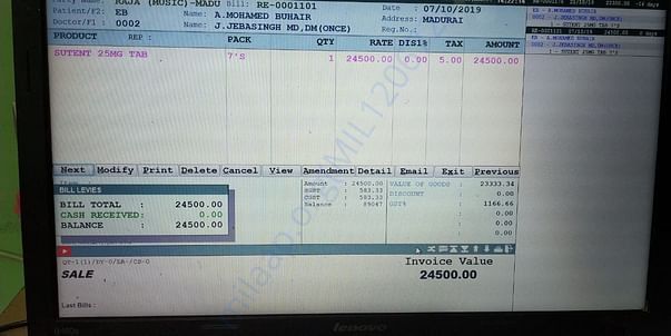 Hospital prescription