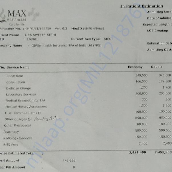 Estimation Letter