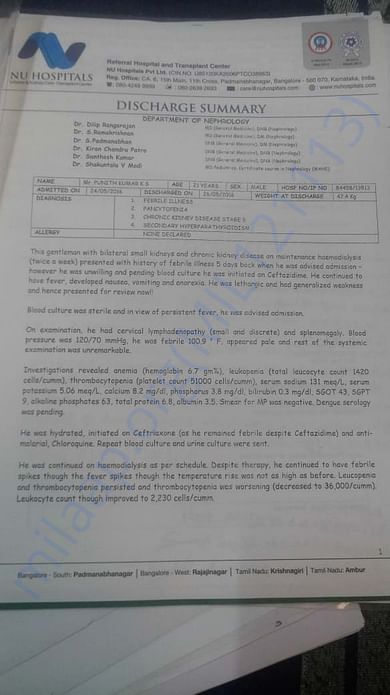 Hospital prescription