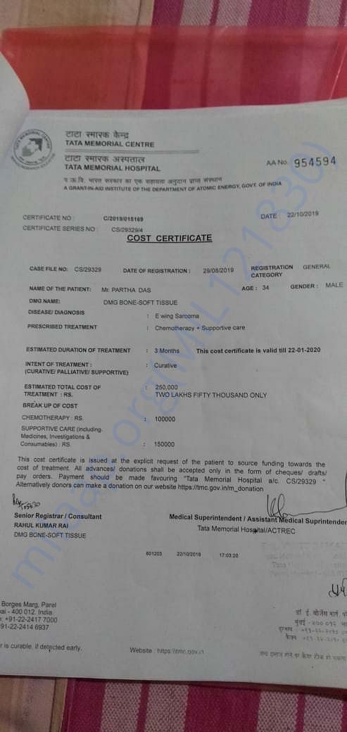 Cost certificate 1