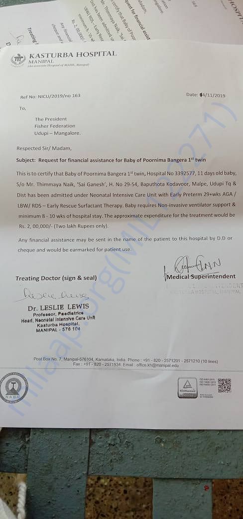Twin - 1 Treatment Cost Estimate Letter