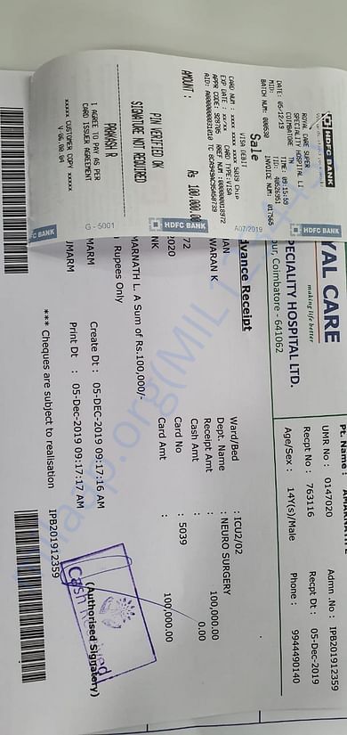 Invoice for Operating Fracture