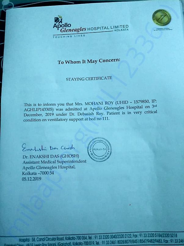 Staying certificate