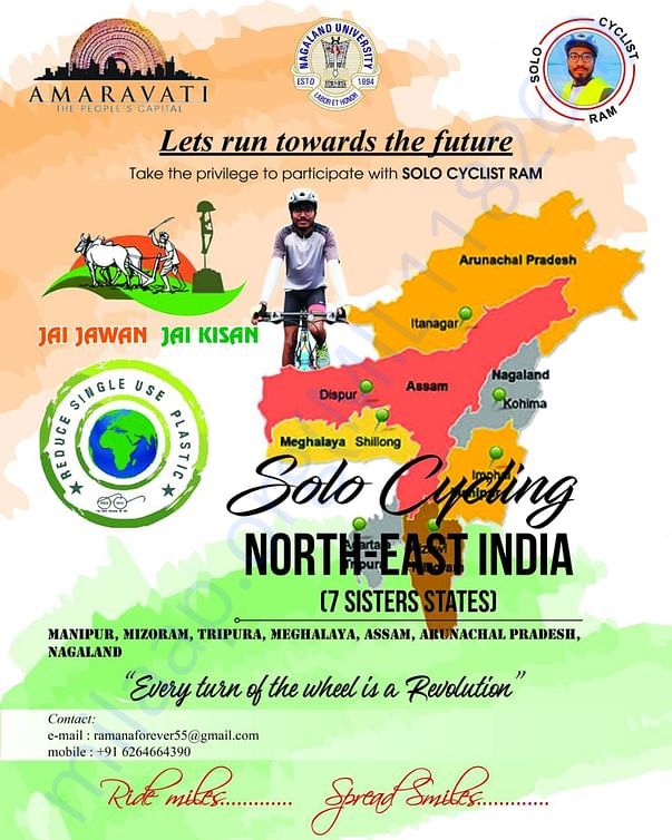Solo Cycling Northeast India Poster is Done With Cause