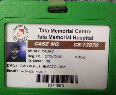 I'd card of Tata Memorial Hospital