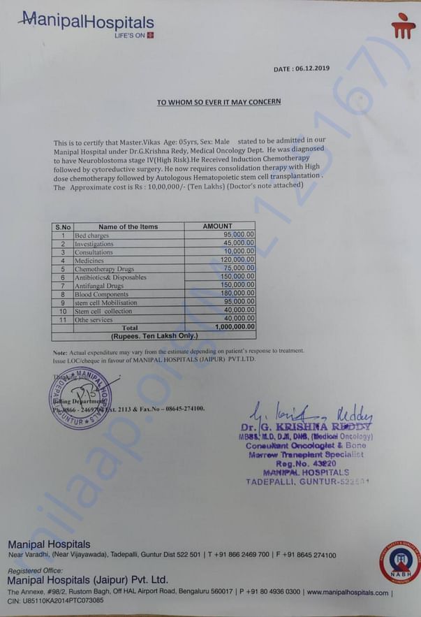 Estimation letter